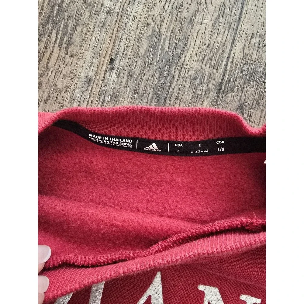 Adidas Indiana Hoosiers Cropped Sweatshirt Womens Red Embroidered Slanted L